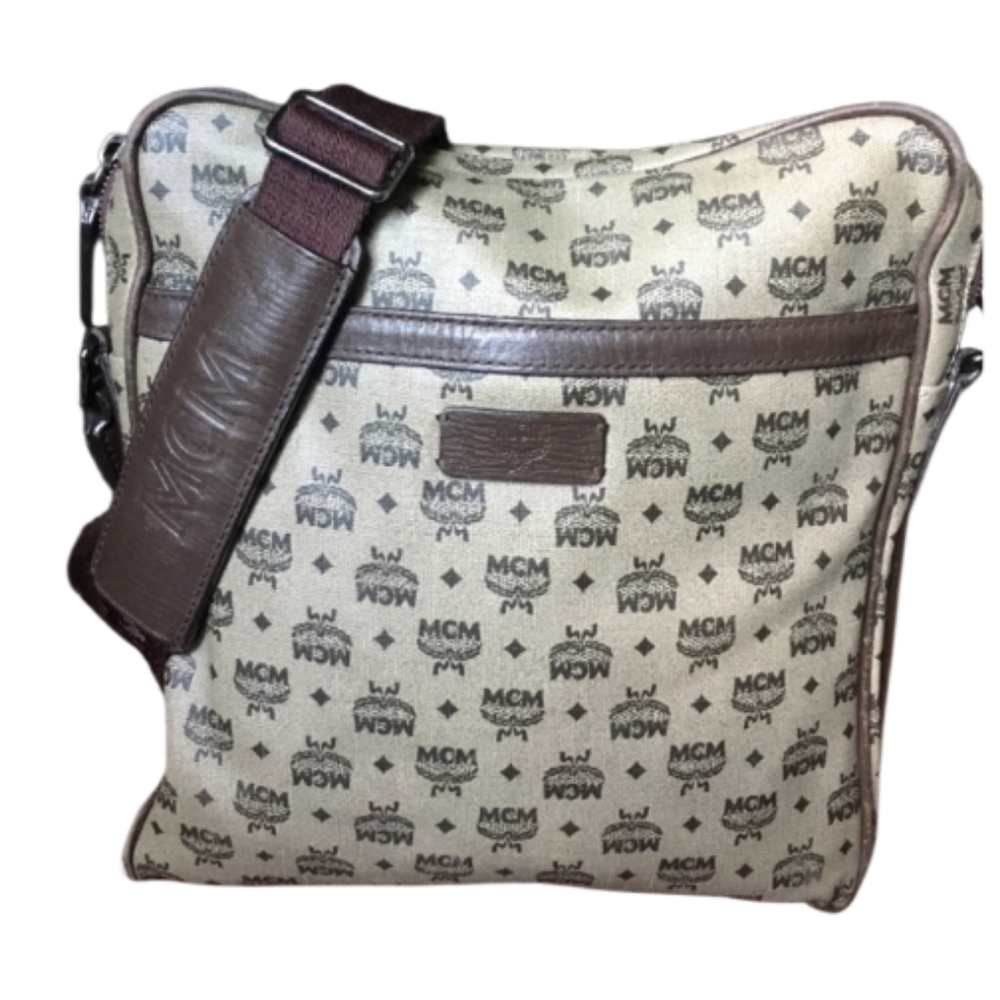 MCM Beige and Brown Crossbody Bag
